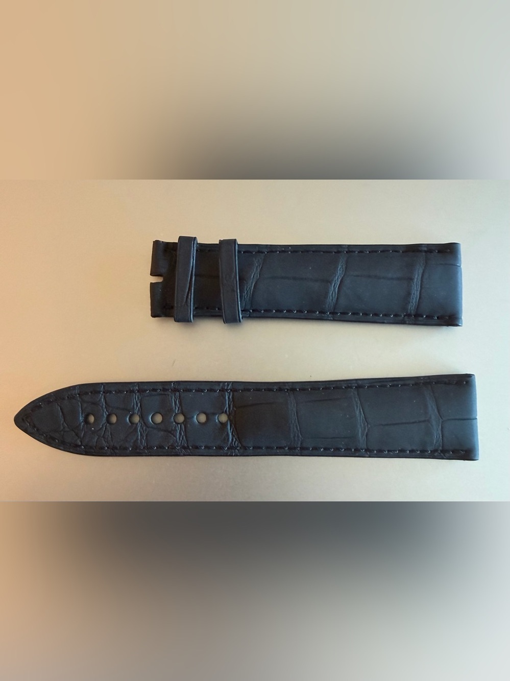 Blancpain Fifty Fathoms rubber back Black alligator Watch Strap - 23mm